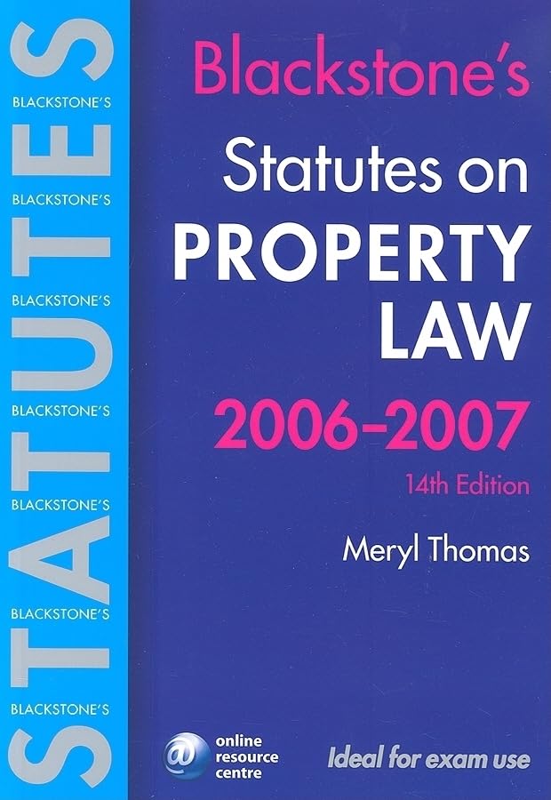 Blackstone's Statutes on Property Law 20062007 (Blackstone's Statute Book Series),Used