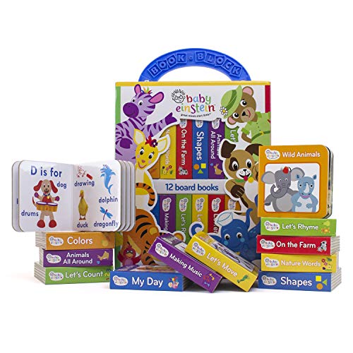 Baby Einstein  My First Library Board Book Block 12Book Set  PI Kids,Used