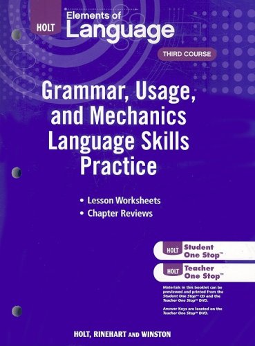 Elements Of Language: Grammar Usage And Mechanics Language Skills Practice Grade 9,New