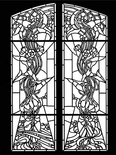 Art Nouveau Windows Stained Glass Coloring Book (Dover Design Stained Glass Coloring Book),Used