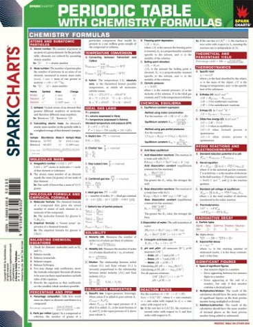 Periodic Table with Chemistry Formulas (SparkCharts),Used