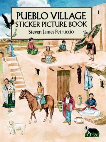 Pueblo Village Sticker Picture Book: With 38 Reusable PeelandApply Stickers,Used