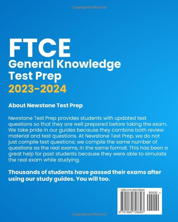 FTCE General Knowledge Test Prep 20232024: Complete Review + 360 Questions and Detailed Answer Explanations for the Florida Tea,Used