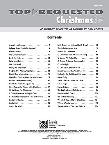 TopRequested Christmas Sheet Music: Easy Piano (TopRequested Sheet Music),New
