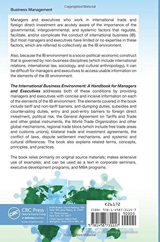 The International Business Environment: A Handbook for Managers and Executives,Used