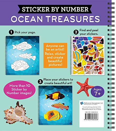 Brain Games  Sticker by Number: Ocean Treasures,Used