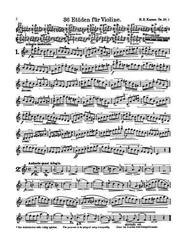 Kayser 36 Etudes, Violin Solo; Complete Opus 20: Kalmus Edition,Used