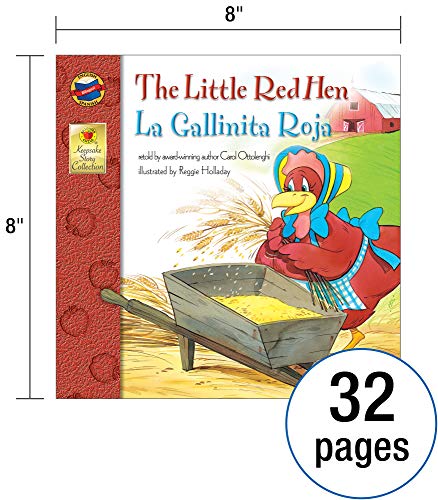 The Little Red Hen La Gallinita Roja Bilingual StorybookClassic Children's Books With Illustrations for Young Readers, Keepsake,New