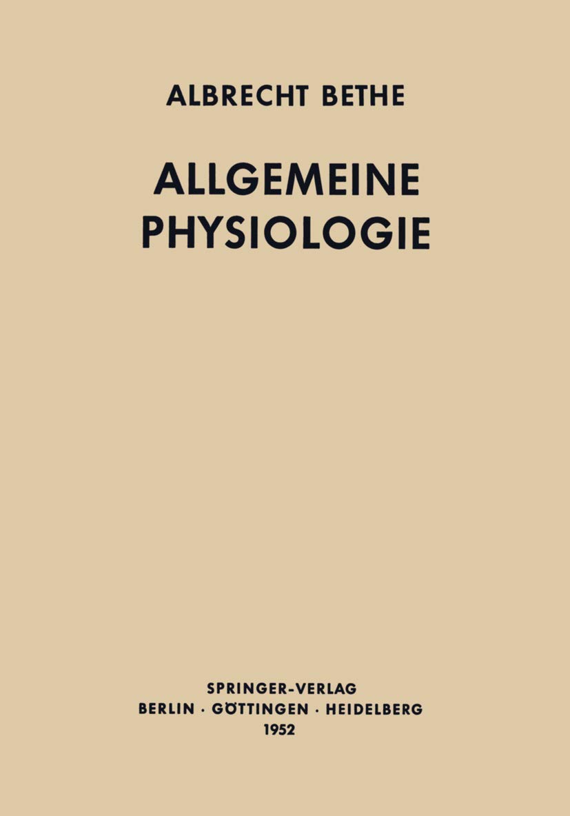 Allgemeine Physiologie (German Edition),Used