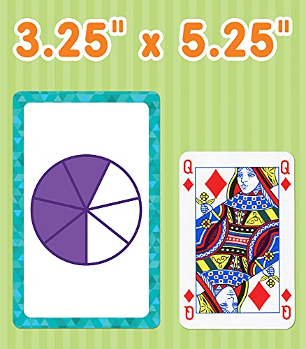Carson Dellosa Fraction Number Flash Cards For Kids Ages 8+, Math Flash Cards With Fraction Facts From Whole Number To Ninths, G,Used