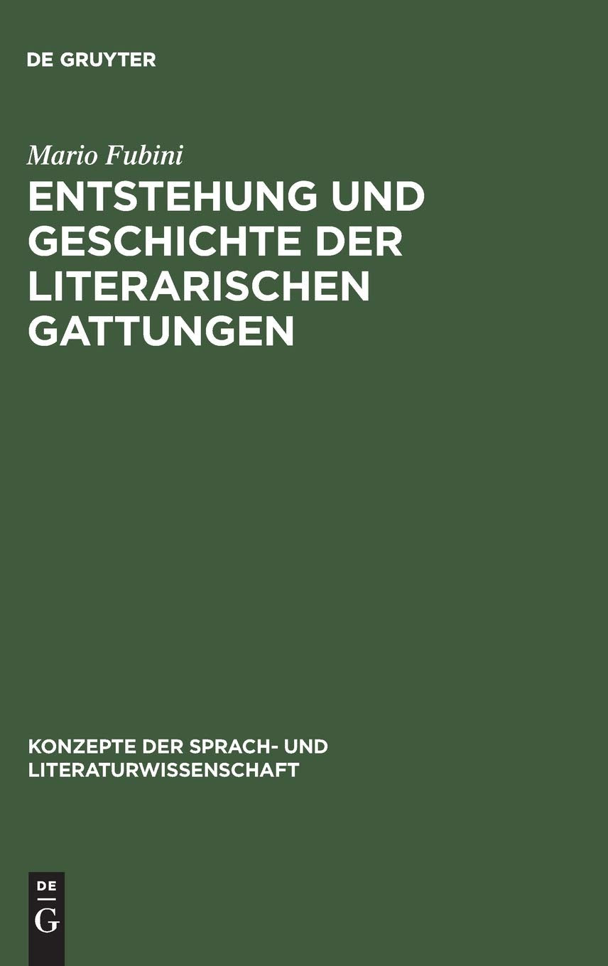 Entstehung und Geschichte der literarischen Gattungen (Konzepte der Sprach und Literaturwissenschaft, 7) (German Edition),Used