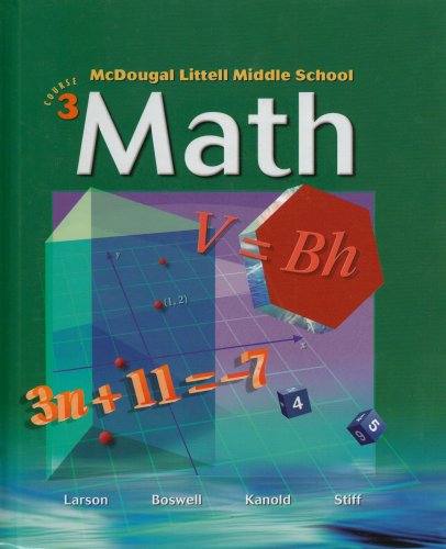 McDougal Littell Middle School Math, Course 3: Student Edition 2005 2005,Used