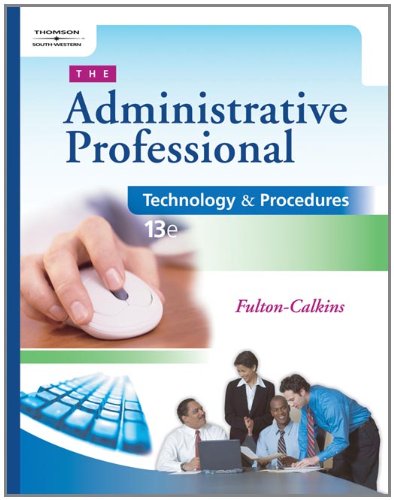 The Administrative Professional: Technology & Procedures (with CDROM),Used