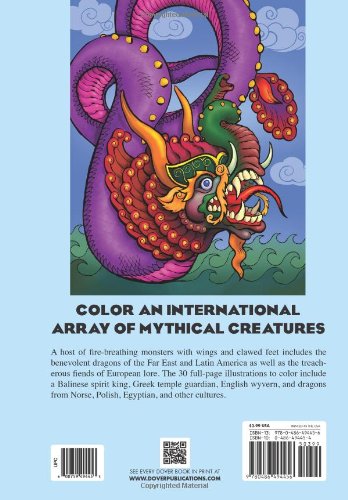 World of Dragons Coloring Book (Dover Fantasy Coloring Books),Used