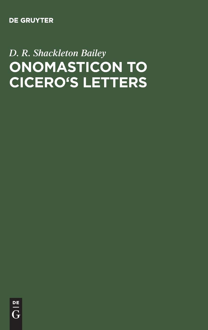 Onomasticon to Cicero's Letters,Used