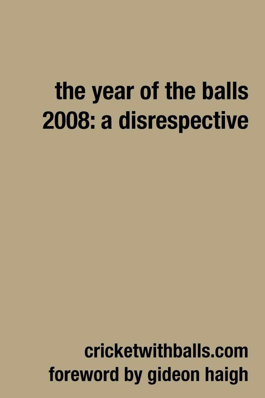 The Year Of The Balls 2008: A Disrespective,Used