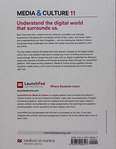 Media & Culture: An Introduction to Mass Communication,Used
