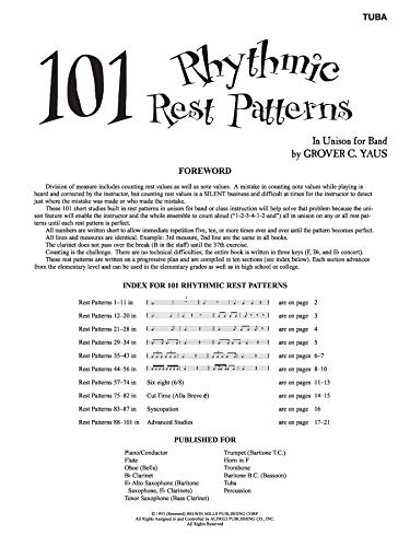101 Rhythmic Rest Patterns: Bass (Tuba),Used