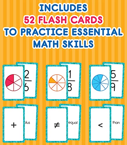 Carson Dellosa Fraction Number Flash Cards For Kids Ages 8+, Math Flash Cards With Fraction Facts From Whole Number To Ninths, G,Used