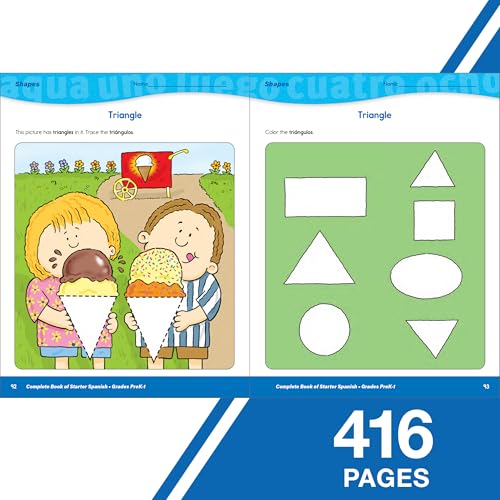 Complete Book Of Starter Spanish Workbook For Kids, Prekgrade 1 Spanish Learning, Basic Spanish Vocabulary, Colors, Shapes, Alp,Used