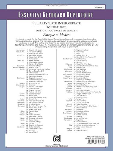 Essential Keyboard Repertoire, Vol 8: Miniatures, Comb Bound Book (Alfred Masterwork Edition: Essential Keyboard Repertoire),Used