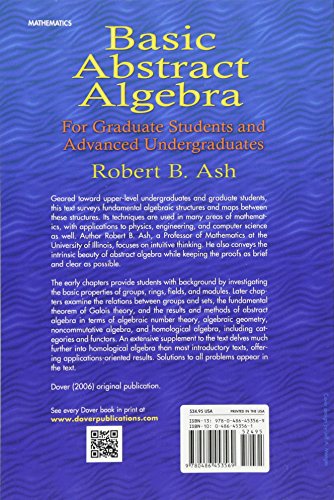 Basic Abstract Algebra: For Graduate Students and Advanced Undergraduates (Dover Books on Mathematics),New