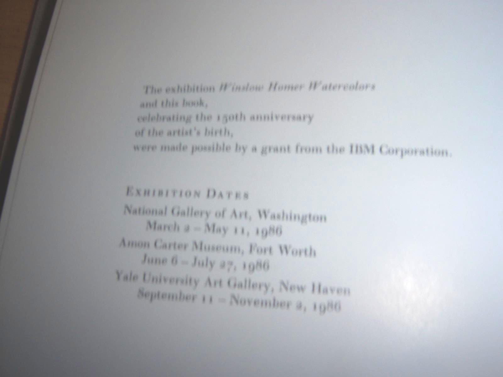 Winslow Homer Watercolors,Used