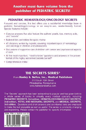 Pediatric Hematology/Oncology Secrets,Used