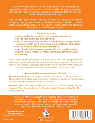 PreIntermediate to Intermediate  French Sentence Builders (The Language Gym  Sentence Builder Books),Used