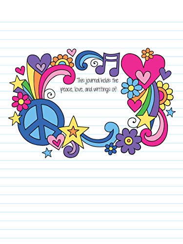 Notebook Doodles Peace Love and Music Guided Journal (Quiet Fox Designs) Fun and Positive Lined Diary with Inspirational Writing,Used
