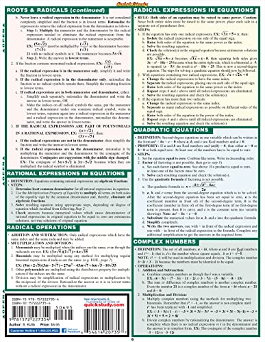 Algebra Part 1 QuickStudy Laminated Reference Guide (QuickStudy Academic),Used
