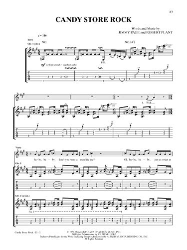 Led Zeppelin Presence Platinum Guitar: Authentic Guitar TAB (Alfred's Platinum Album Editions),Used