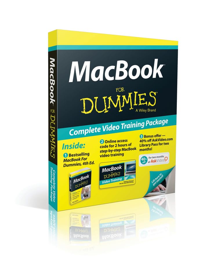 MacBook For Dummies, 4th Edition, Book + Online Video Training Bundle,Used