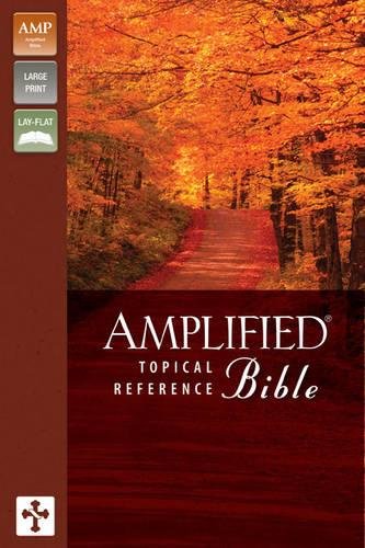 Amplified Topical Reference Bible, Imitation Leather, Tan/Burgundy,Used