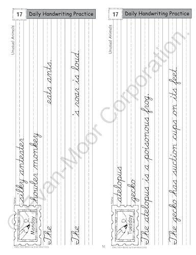 EvanMoor Daily Handwriting Practice Contemporary Cursive, KindergartenGrade 6, Homeschooling and Classroom Resource Workbook, ,New