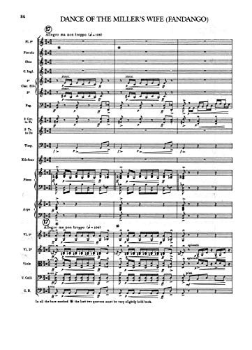 The ThreeCornered Hat in Full Score (Dover Miniature Scores: Orchestral),Used
