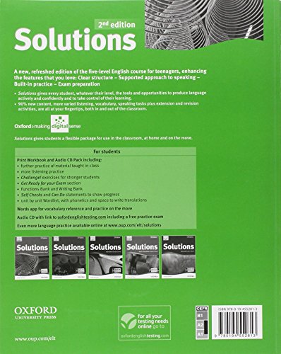 Solutions 2nd edition Elementary. Workbook and Audio CD Pack,Used