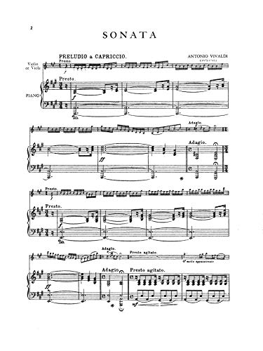 Sonata in A Major (Kalmus Edition),Used