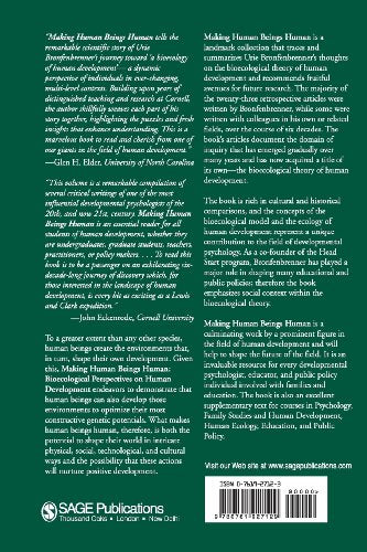 Making Human Beings Human: Bioecological Perspectives on Human Development (The SAGE Program on Applied Developmental Science),New