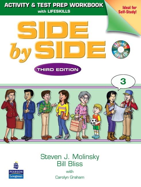 Side By Side 3: Activity & Test Prep Workbook With Lifeskills And 2 Audio Cds,New