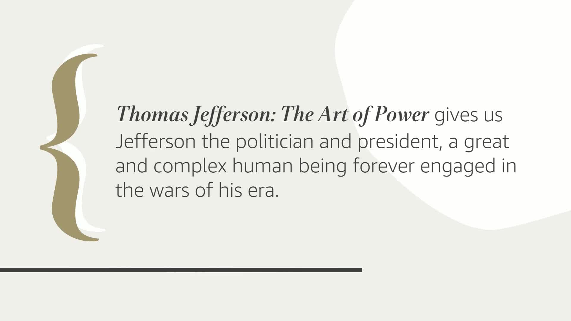 Thomas Jefferson: The Art of Power,Used