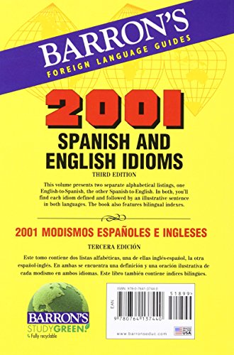 2001 Spanish and English Idioms/ 2001 Modismos Espanoles E Ingleses (2001 Idioms Series) (Spanish Edition),Used