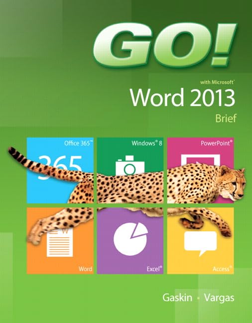 Go! With Microsoft Word 2013 Brief (Go! For Office 2013),New