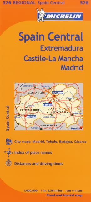 Michelin Spain: Central, Extremadura, CastillaLa Mancha, Madrid Map 576 (Maps/Regional (Michelin)),Used