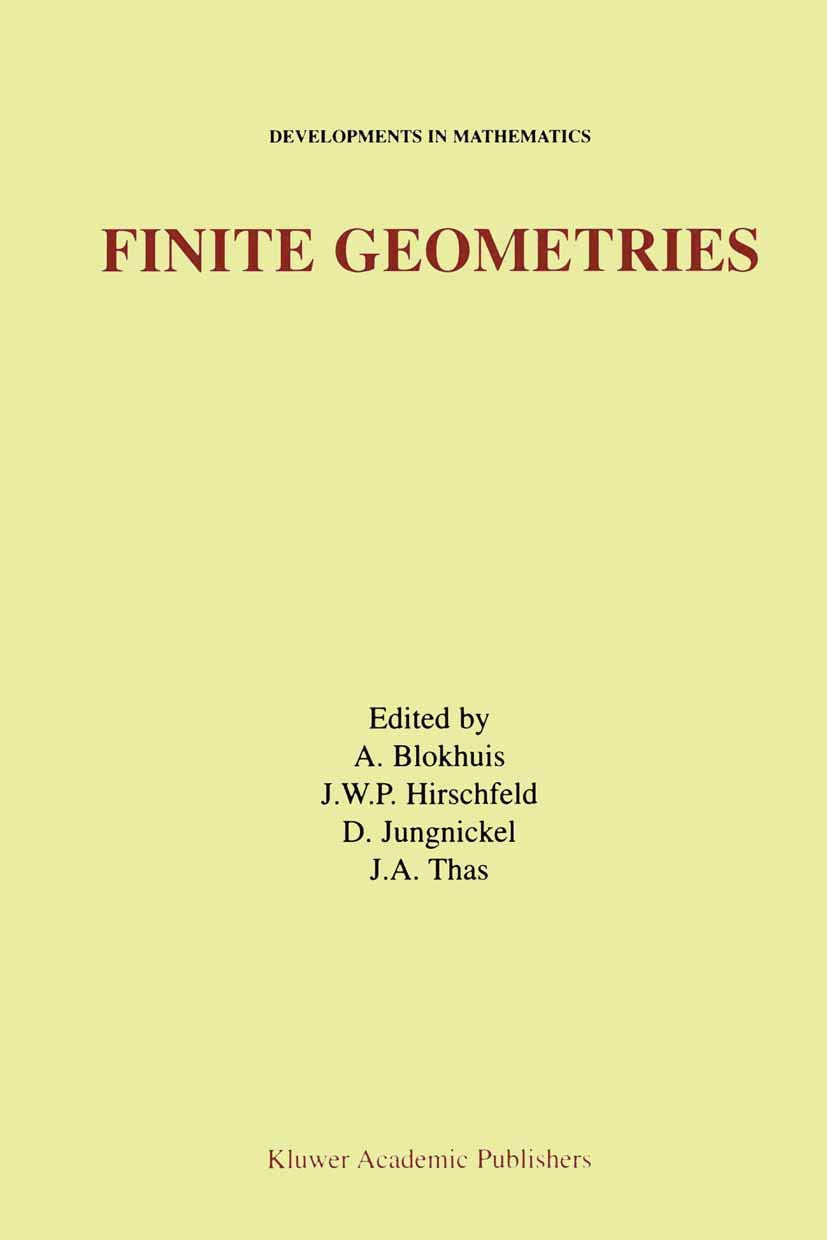 Finite Geometries: Proceedings of the Fourth Isle of Thorns Conference (Developments in Mathematics, 3),Used