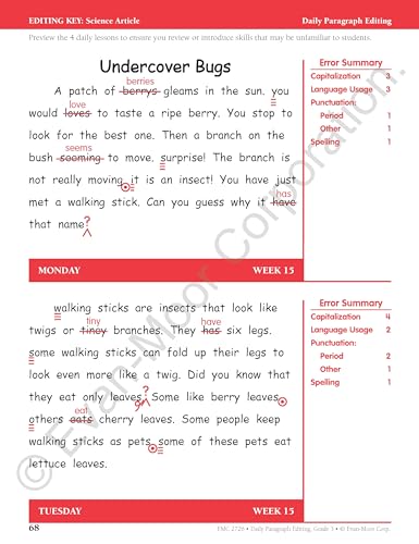 Daily Paragraph Editing, Grade 3 Teacher Edition,Used