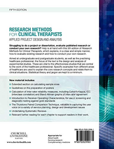 Research Methods for Clinical Therapists: Applied Project Design and Analysis,New