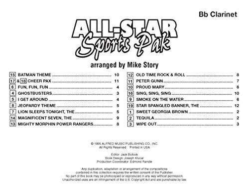 AllStar Sports Pak (An AllPurpose Marching/Basketball/Pep Band Book for Time Outs, Pep Rallies and Other Stuff): Bflat Clarin,Used