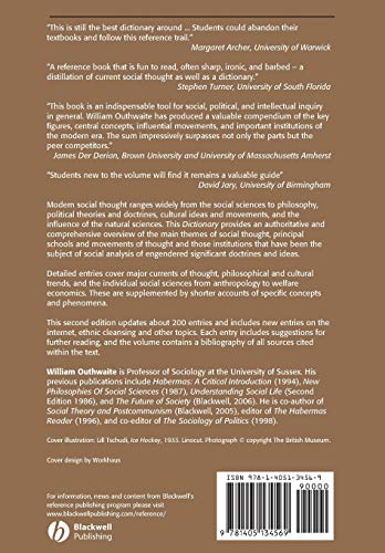 The Blackwell Dictionary of Modern Social Thought,Used