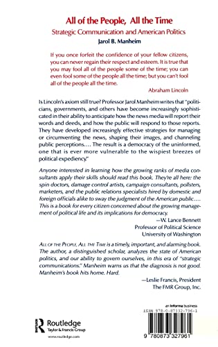 All of the People, All of the Time: Strategic Communication and American Politics,Used